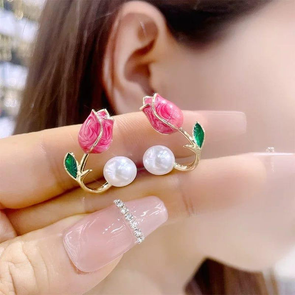 Rose Pearl Earrings